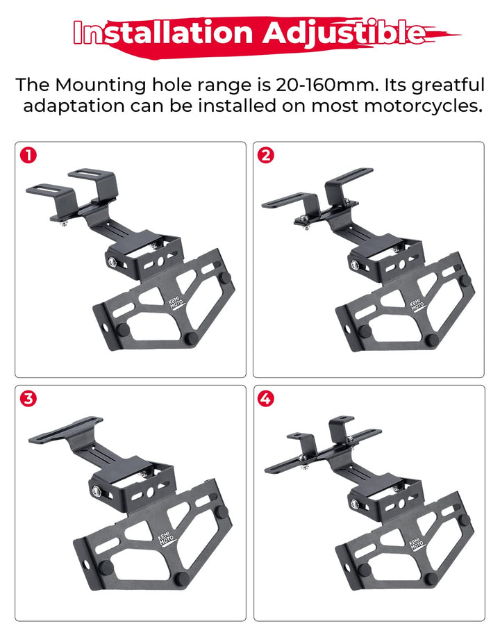 Universal Motorcycle License Plate Bracket - Kemimoto
