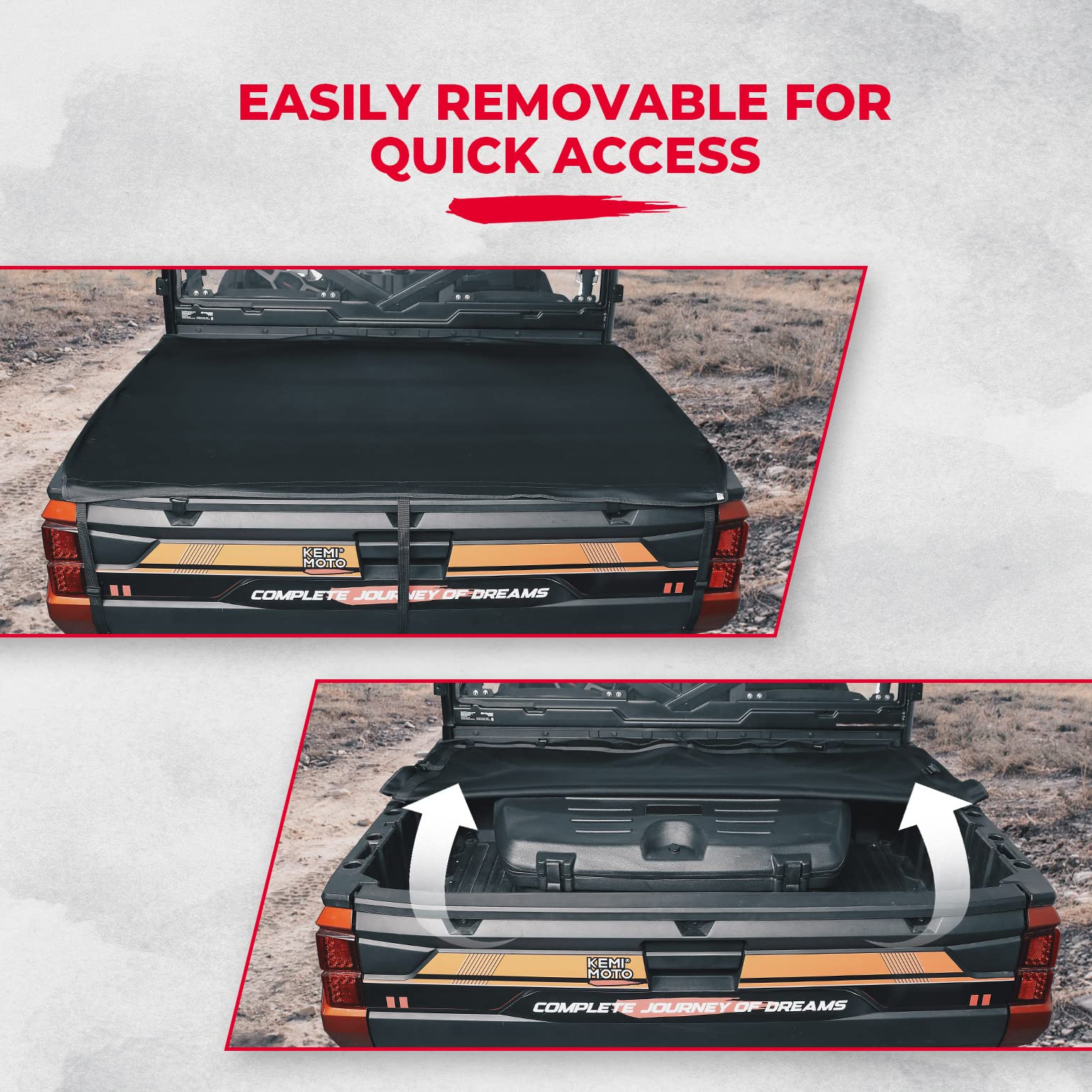 UTV Cargo Bed Cover for Polaris Ranger XP 1000 / Crew Kemimoto