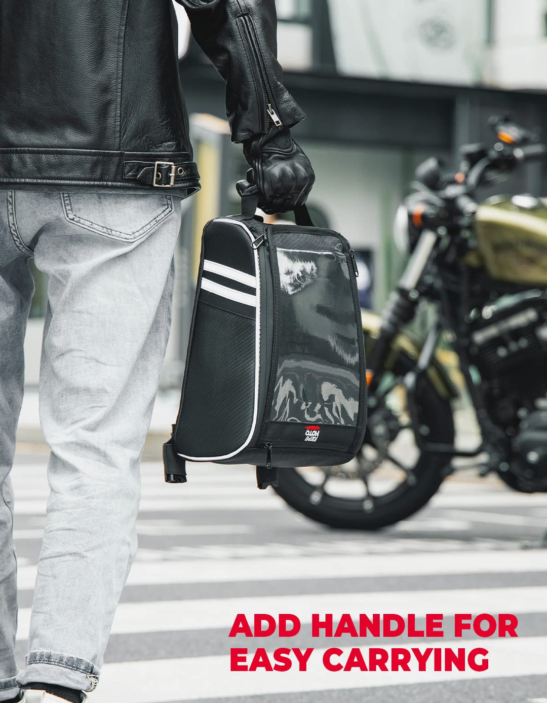 Motorcycle Tank Bag with Waterproof Cover for Sportster XL - Kemimoto