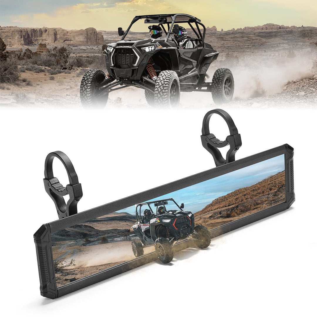 15" Ultra-Wide View UTV Aluminum Center Mirror with 1.65"-2" Sturdy Gear Clamp