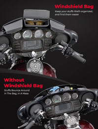 Windshield Bag, Batwing Fairing Pouch for Harley 2014-2024 - Kemimoto