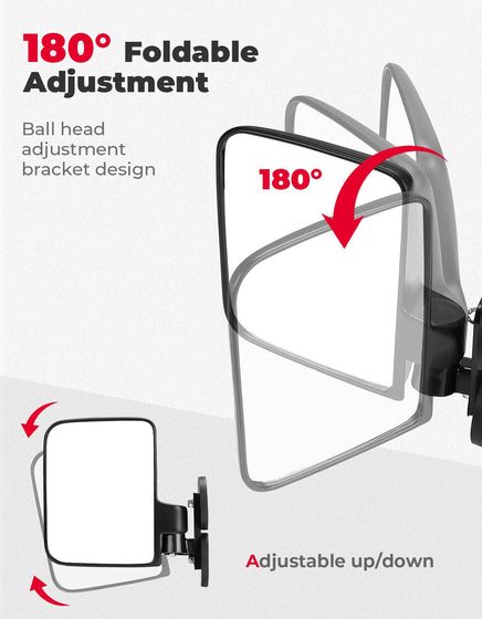 114Lbs Magnetic Side Mirrors for Tractors, Lawn Mover, UTV, ATV - Kemimoto