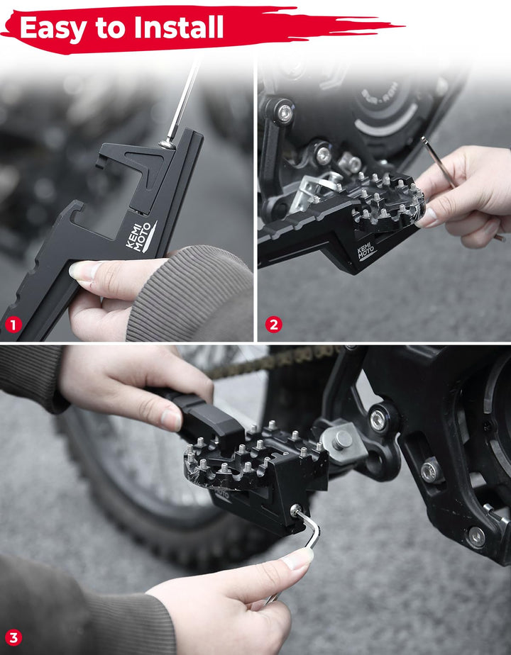 Universal Motorcycle Dirt Bike Passenger Footpegs