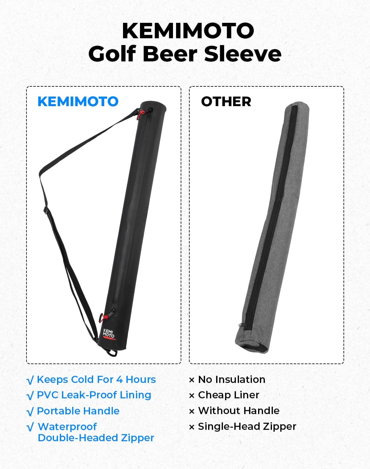 Golf Beer Sleeve Cooler Bag - Kemimoto