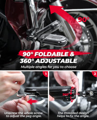 Motorcycle Highway Pegs for 1.25" Engine Guard