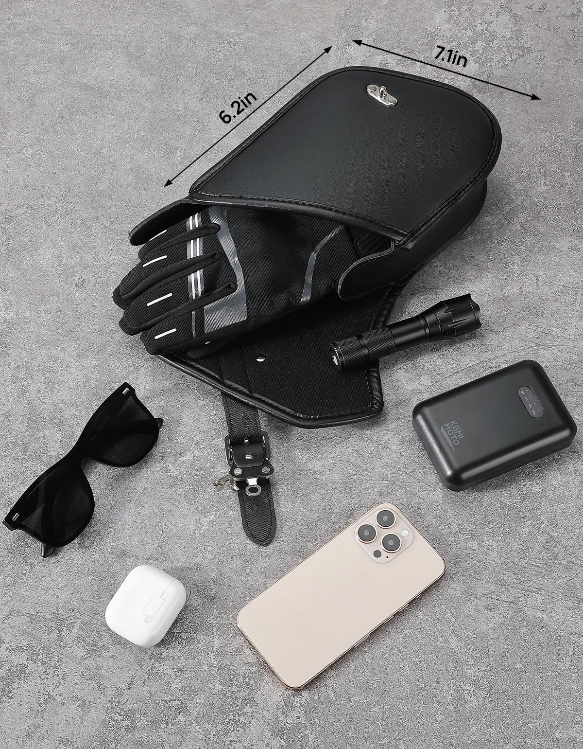Motorcycle Leather Side Bag for Sportster 883 1200 Softail - Kemimoto