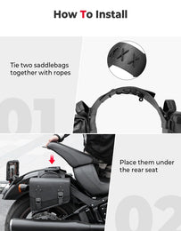11L Leather Saddlebags for Sportster 883 1200 Softail - Kemimoto