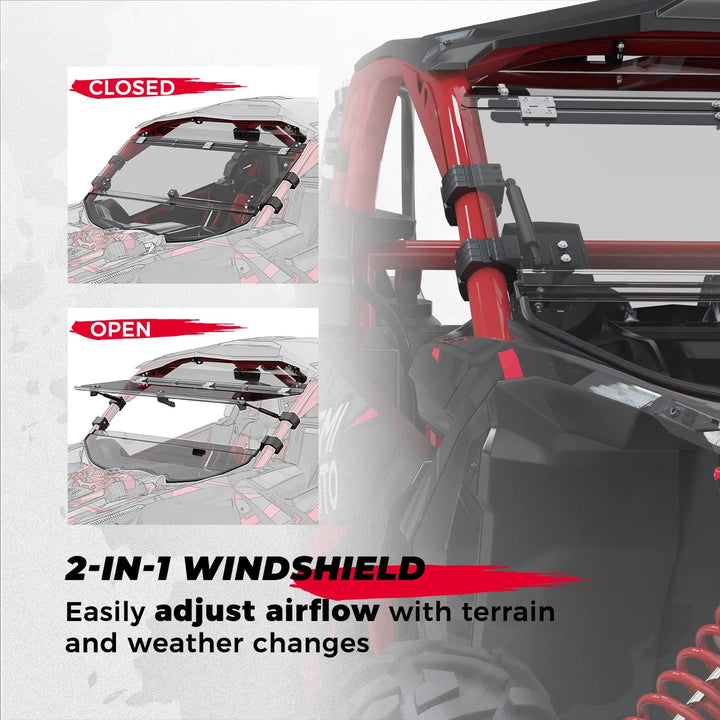 Flip Windshield For Can Am Maverick X3/ X3 Max 2017-2023 - Kemimoto