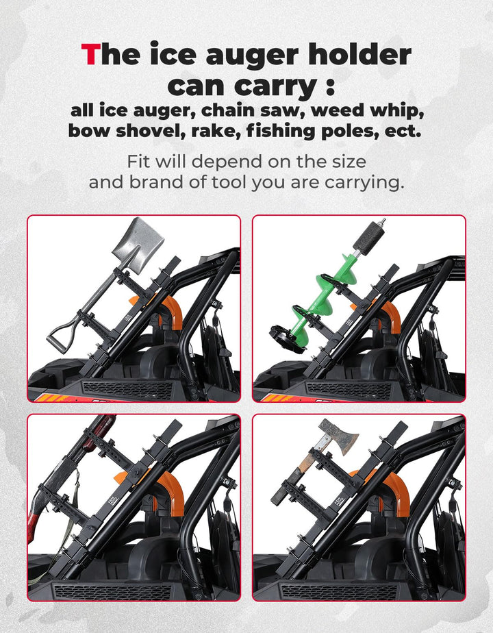 UTV Ice Auger Holder for 1.65''-2'' Roll Bar