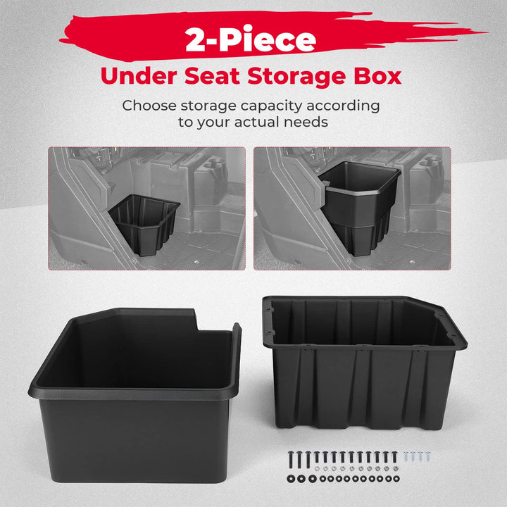 UTV Under Seat Storage Box Fit Polaris Ranger XP 1000 / Crew (2018-2023)