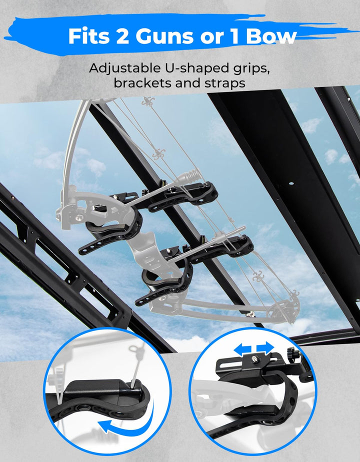 UTV Overhead Adjustable Gun Holder Carrier Mount - Kemimoto