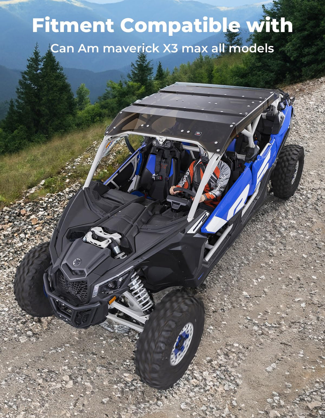 Tinted Roof UV and Impact Resistant for Can-Am Maverick X3 MAX - Kemimoto