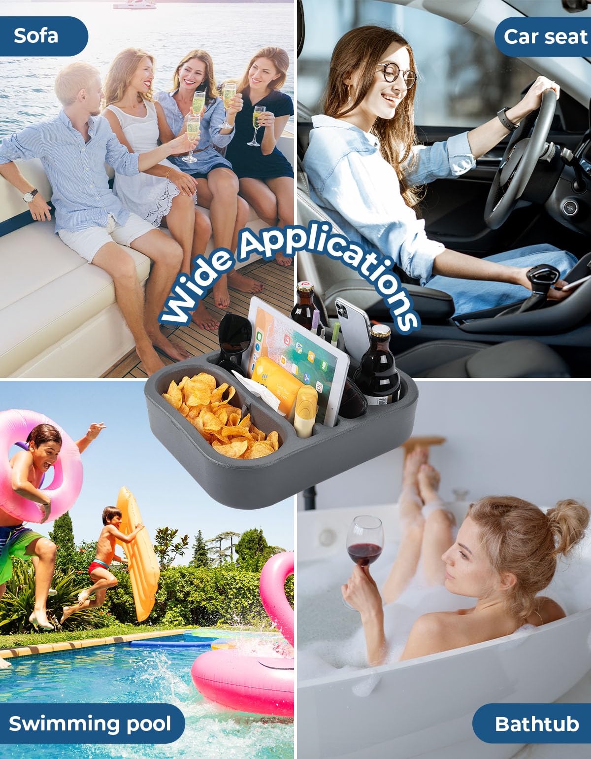Floating Drink Holder, Cup Holder for for Sofa on Board or Car Seat - Kemimoto
