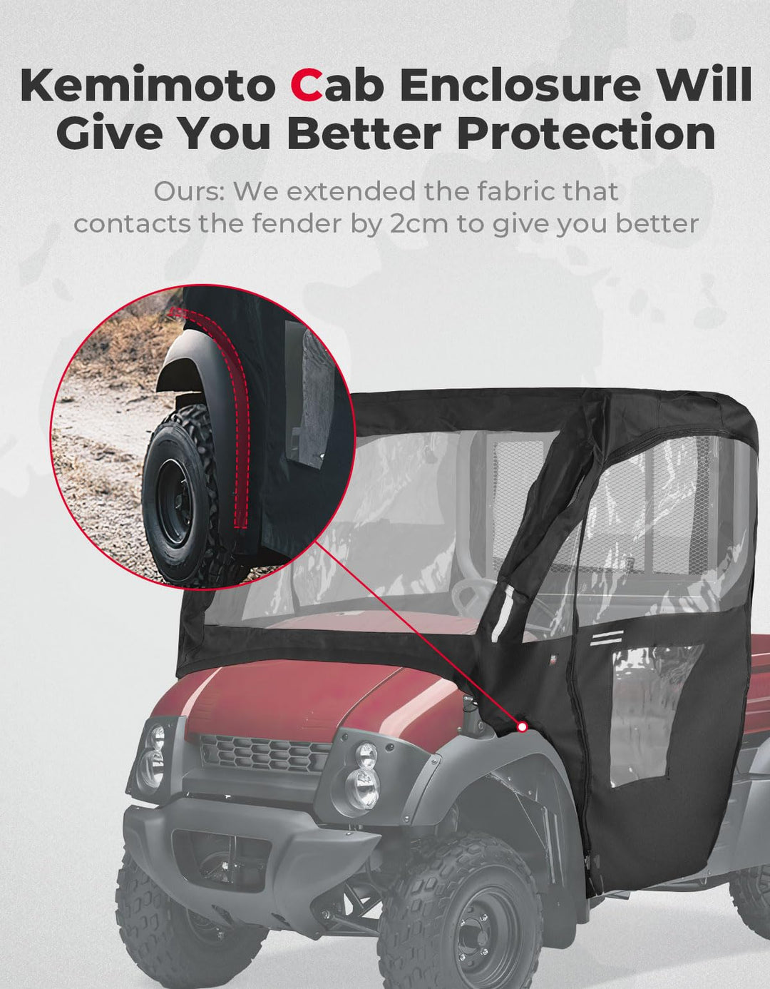 Soft Cab Enclosure Doors for Kawasaki Mule 600 610 (2015 models and older) - Kemimoto