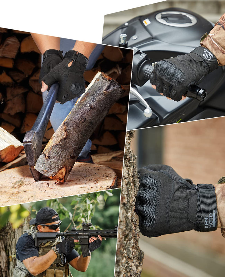 Fingerless Motorcycle Gloves for Training Shooting Hunting Hiking Camping - Kemimoto