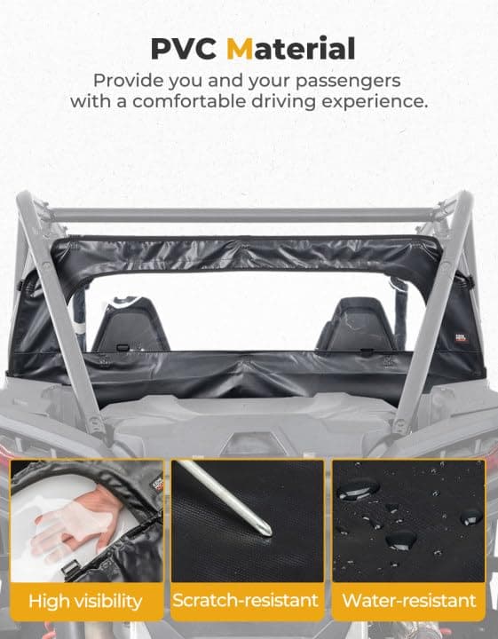 Rear Soft Windshield for Polaris RZR XP 1000 / XP 4 1000 2024-2025 - Kemimoto