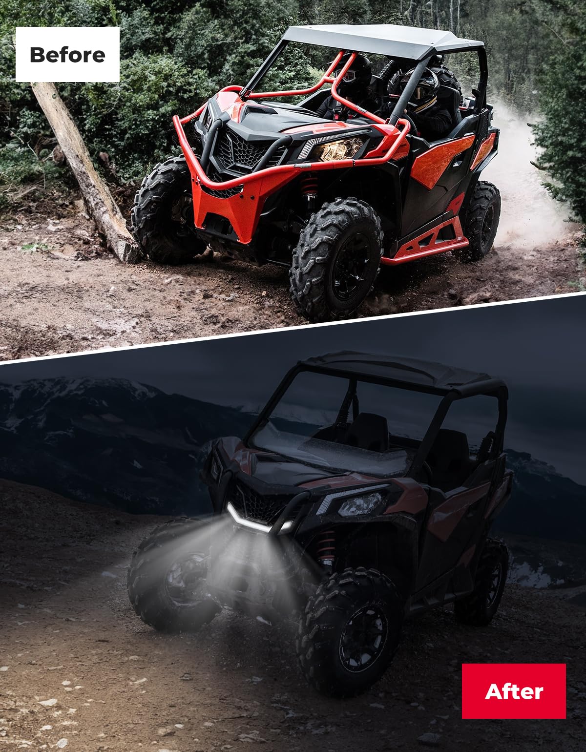 Front Grille Light, LED Accent Light for Can-Am Maverick Trail Sport - Kemimoto