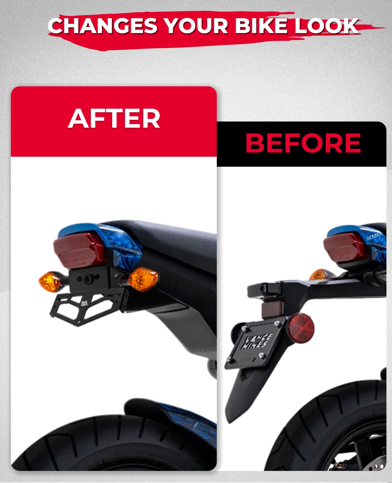 Eliminatore Parafango Per Honda Grom MSX125 (2022-2026) - Staffa Targa Con Supporto Per Frecce OEM/Aftermarket, Kit Tail Tidy INKUDRI