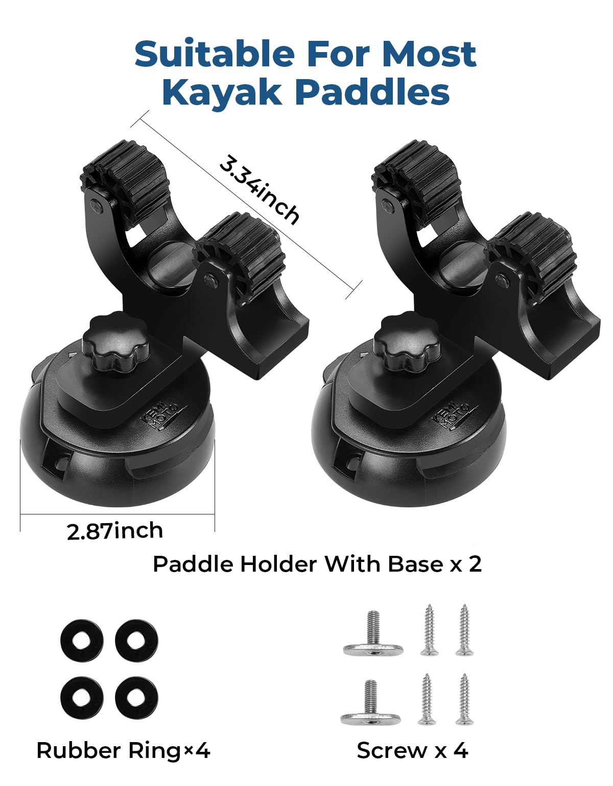 Kayak Paddle Holder, 2 Pcs Black Kayak Track Mount Paddle Holders Plastic  Kayak Rail Paddle Clips Canoe Oar Holders for Kayak Fishing Accessories