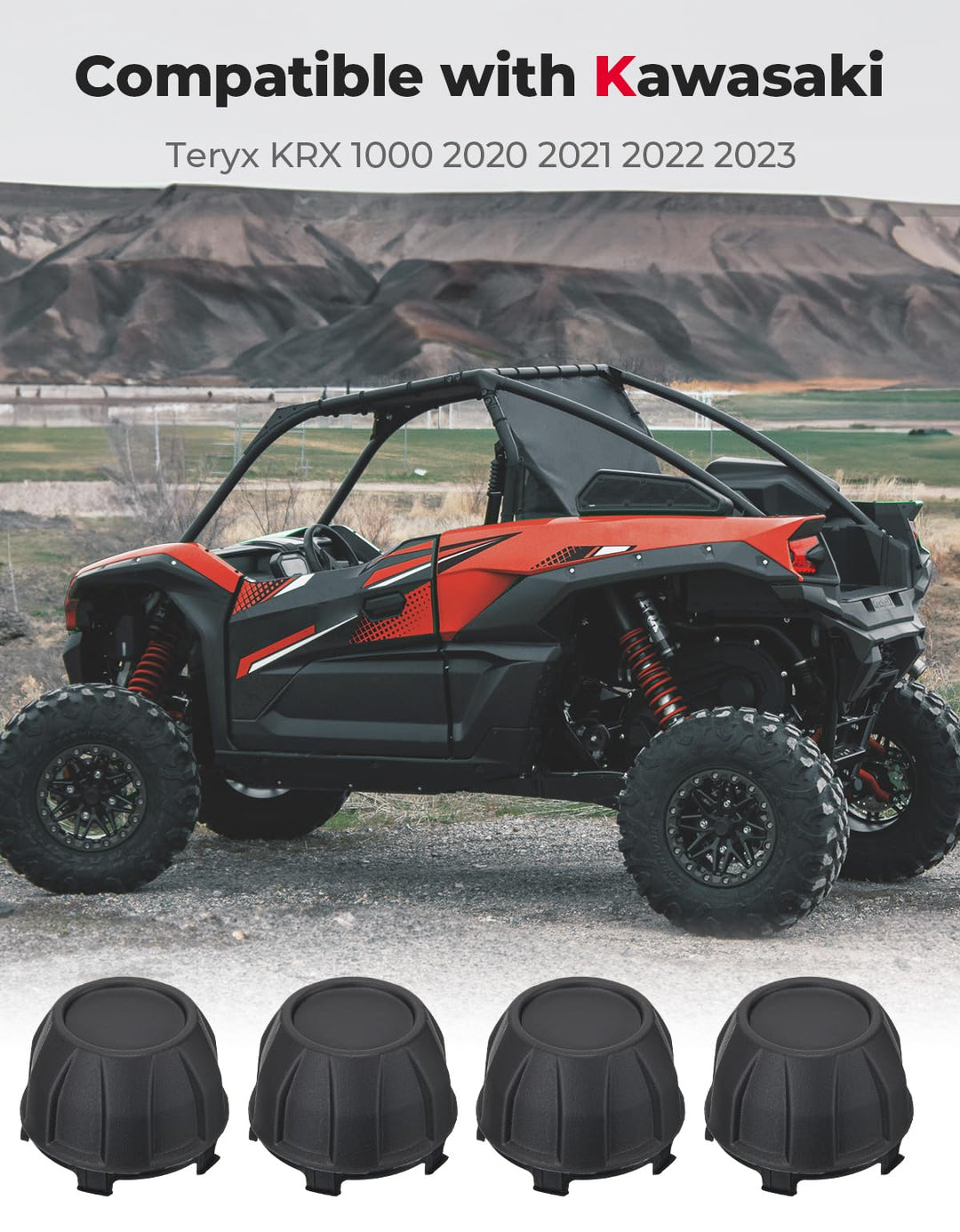 4PCS Tire Wheel Hub Caps for Kawasaki Teryx KRX 1000 - Kemimoto