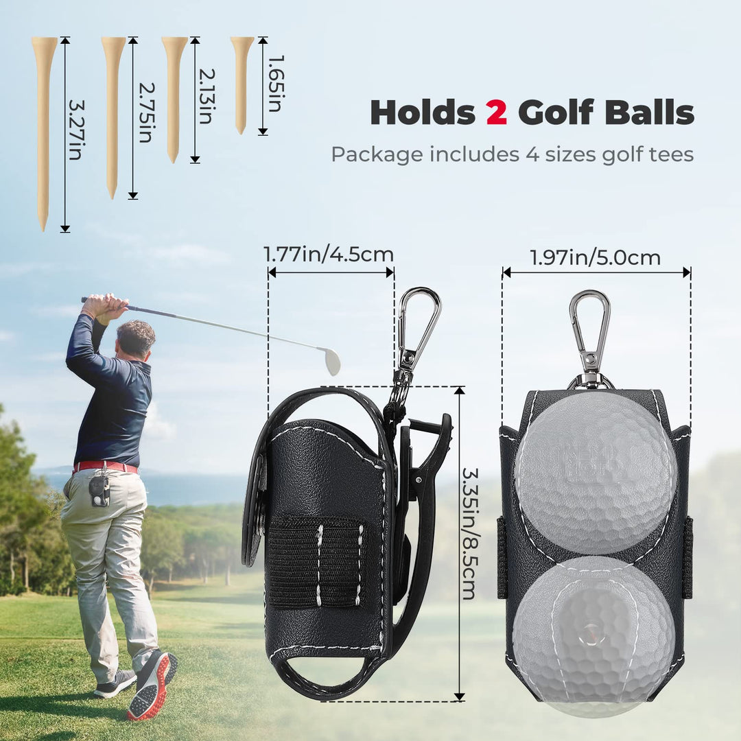 Portable Golf Ball Waist Bag with Foldable Divot Repair Tool - Kemimoto