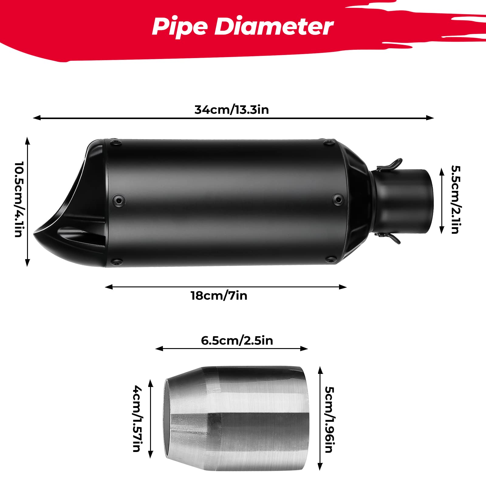 Universal slip on motorcycle on sale muffler