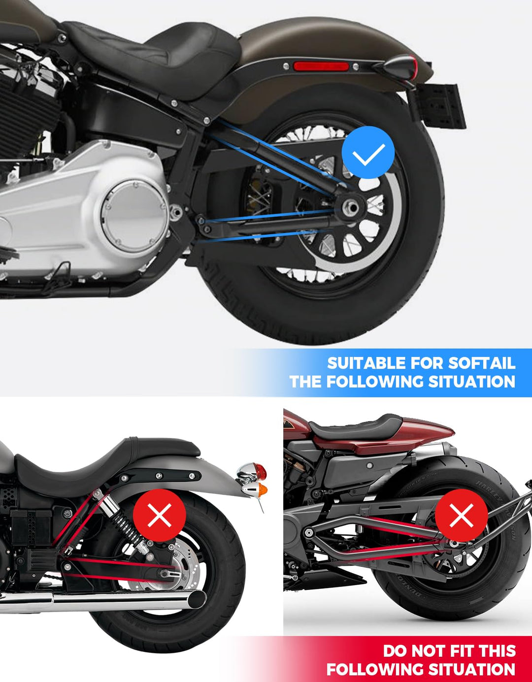 Motorcycle Left Side Swingarm Bag for Softail Sportster S Models