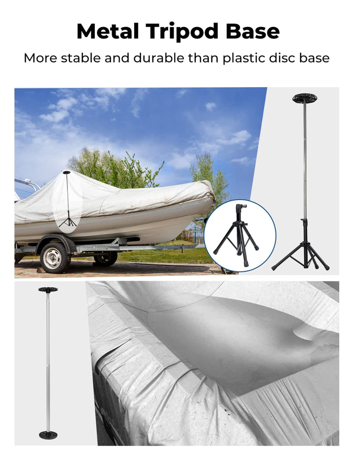 Boat Cover Support with Metal Tripod Base and Mushroom Top - Kemimoto