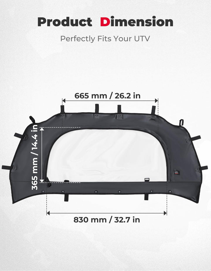 UTV Back Windshield Soft Rear Window For RZR PRO XP /Turbo R - Kemimoto