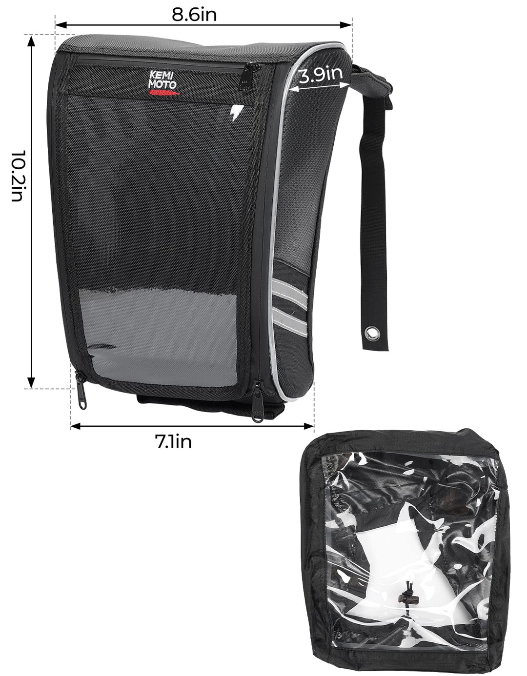 Motorcycle Tank Bag with Waterproof Cover for Sportster XL - Kemimoto