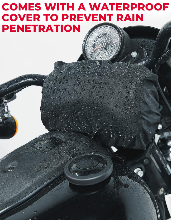 Motorcycle Handlebar Bag with Waterproof Cover