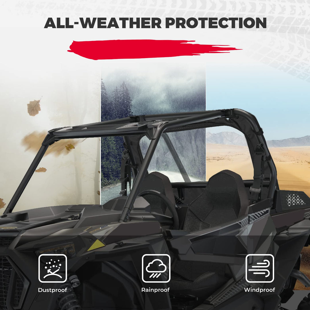 Clear Full Rear Windshield Compatible with Polaris RZR XP - Kemimoto