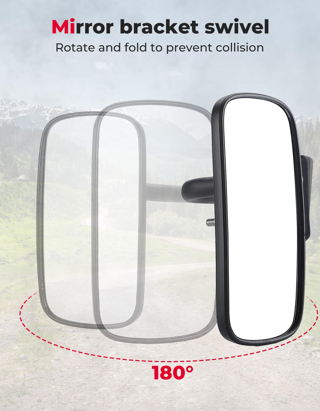 UTV Side Mirrors For Kubota RTV - Kemimoto