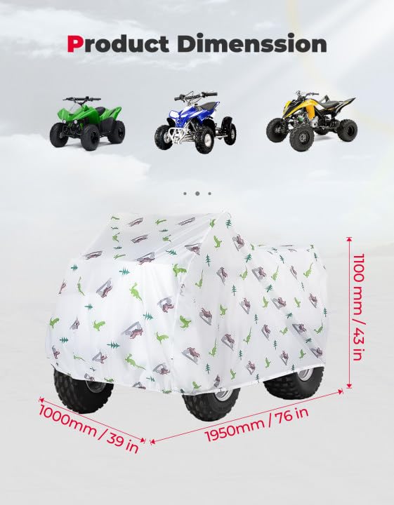 Four Wheeler Waterproof ATV Cover for Polaris Yamaha Grizzly Can-Am - Kemimoto