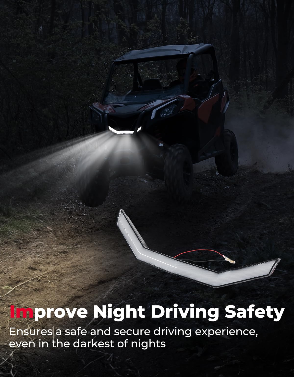 Front Grille Light, LED Accent Light for Can-Am Maverick Trail Sport - Kemimoto
