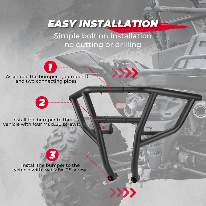 Rear Bumper Brush Guard For CFMOTO ZForce 950 Accessories - Kemimoto