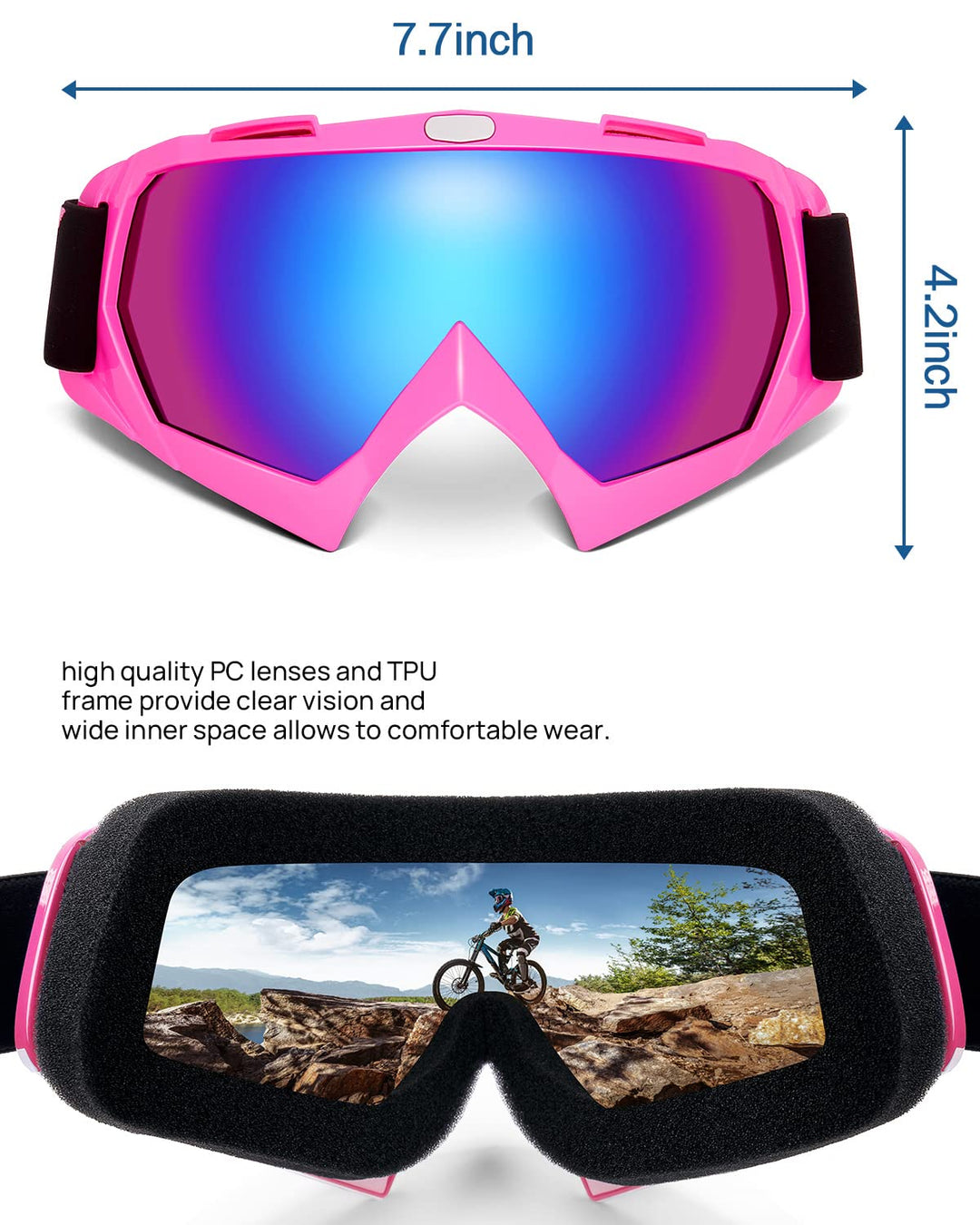 ATV Motorcycles Rose Riding Goggles - Kemimoto