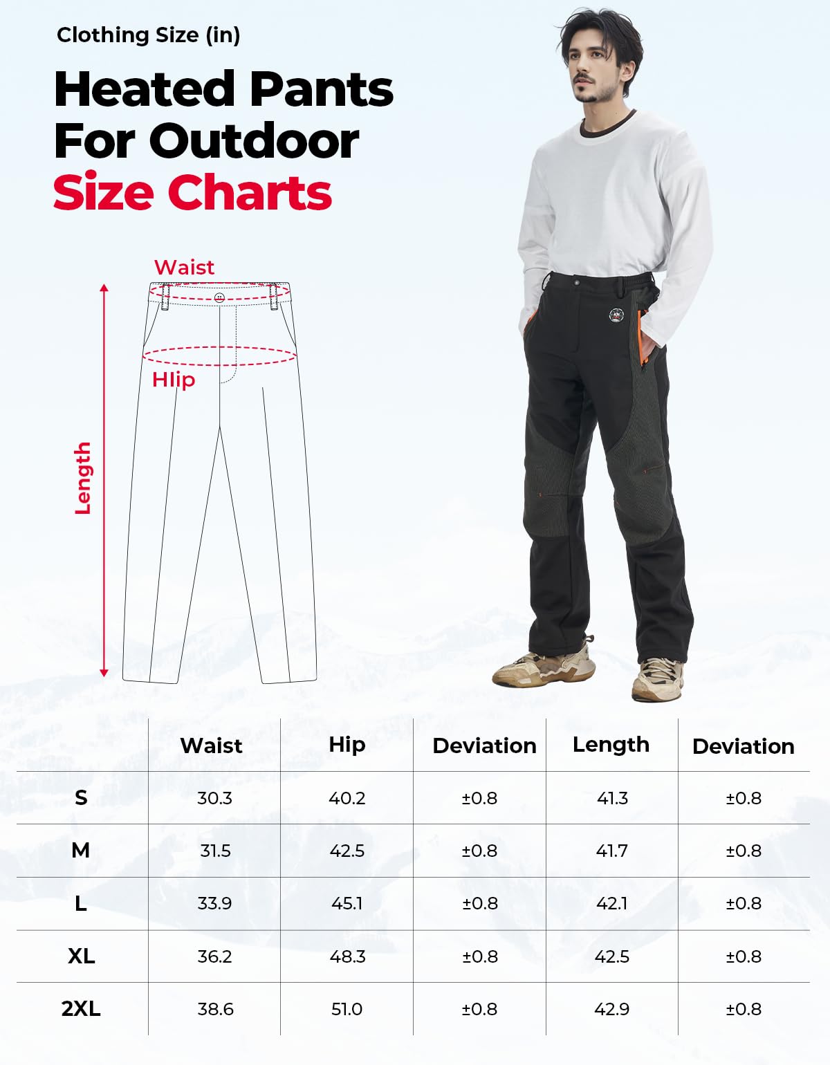 12V Smart-Controlled Heated Pants, App-Adjustable Temperature - Kemimoto