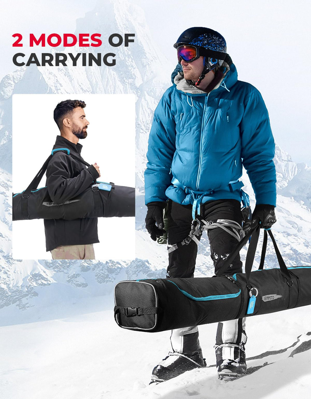 Snowboard Bag, 360° Fully Padded Ski Bag - Kemimoto