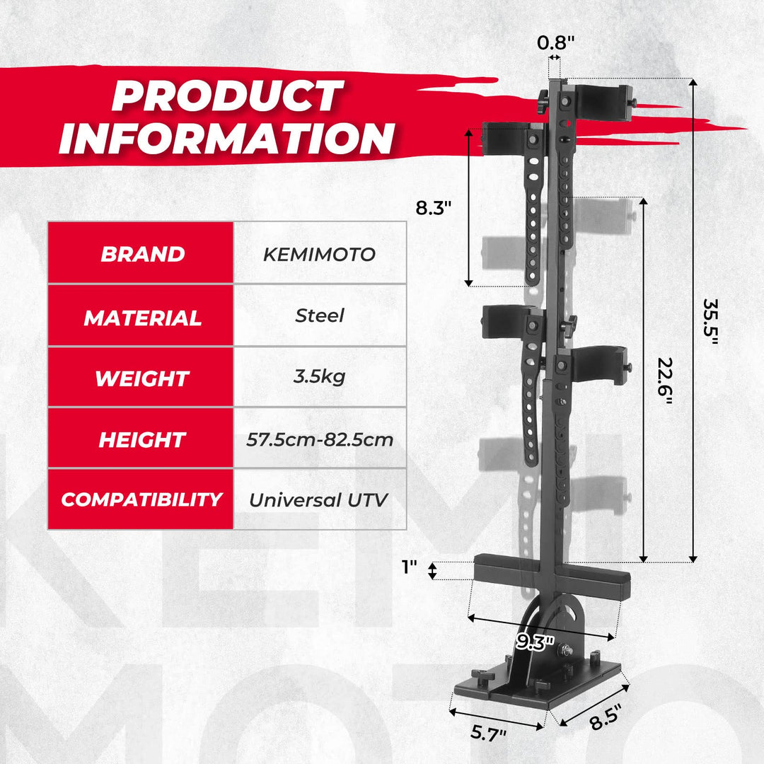 UTV Shotgun Holder, Floor Vertical Mount Holder - Kemimoto