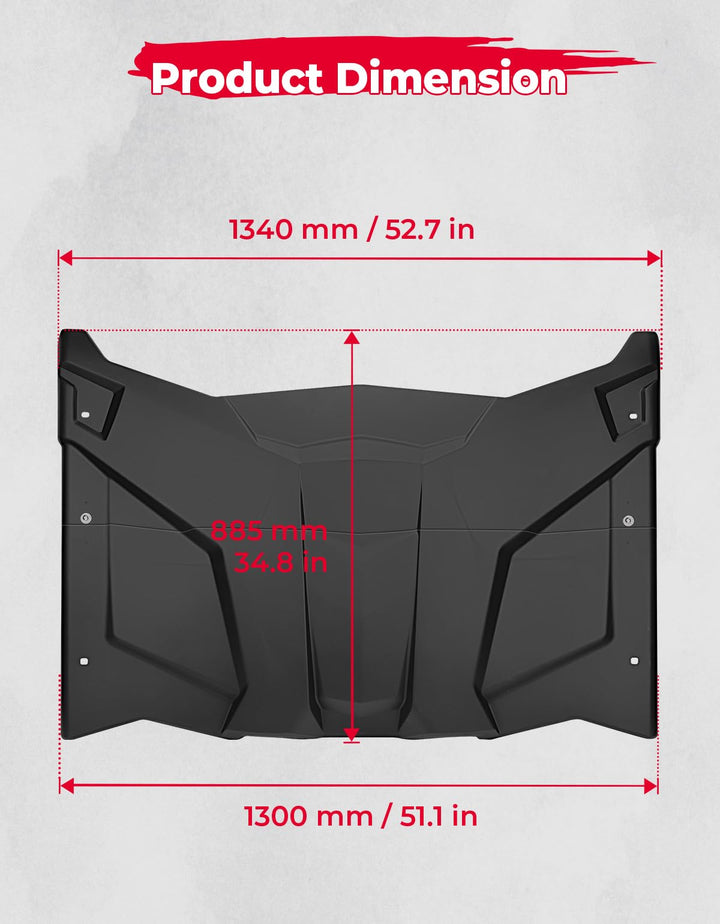 2-in-1 Combination Plastic Hard Roof for Can-Am Maverick X3