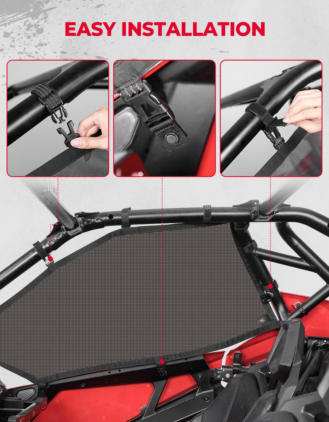 Roll Cage Mesh Window Shield Fit Polaris RZR PRO XP/ R - Kemimoto