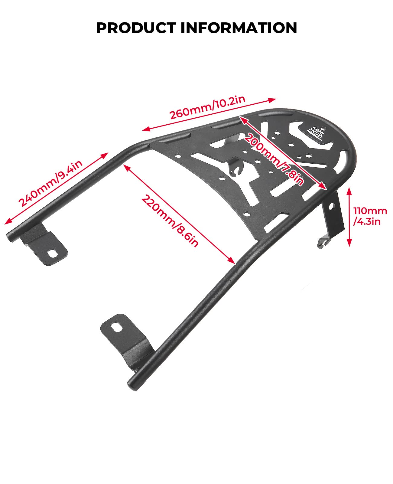 Motorcycle Rear Luggage Rack for Yamaha TW200 1987-2023