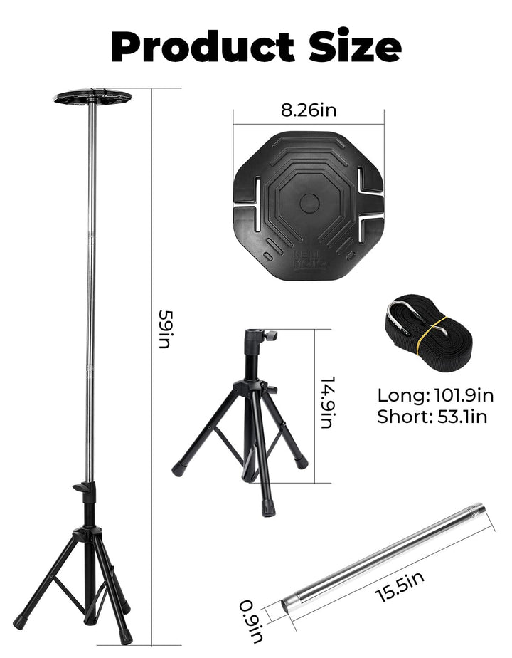 Boat Cover Support with Metal Tripod Base and Mushroom Top - Kemimoto