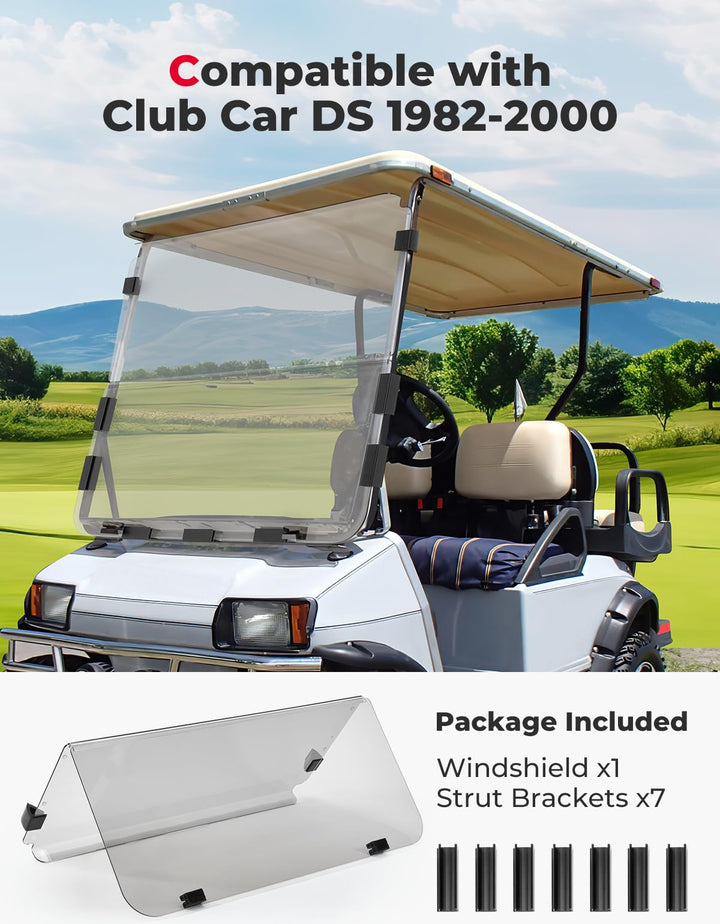 Foldable Windshield for Club Car DS (1982-2000) - Kemimoto