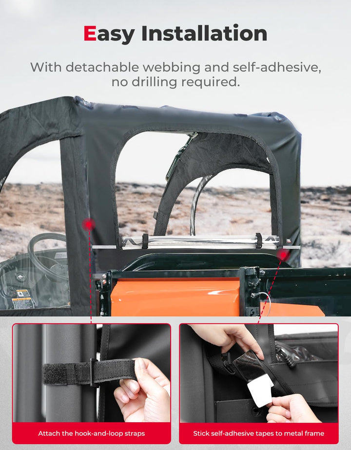 Soft Cab Enclosure Doors & Rear Soft Windshield for Kubota RTV - Kemimoto