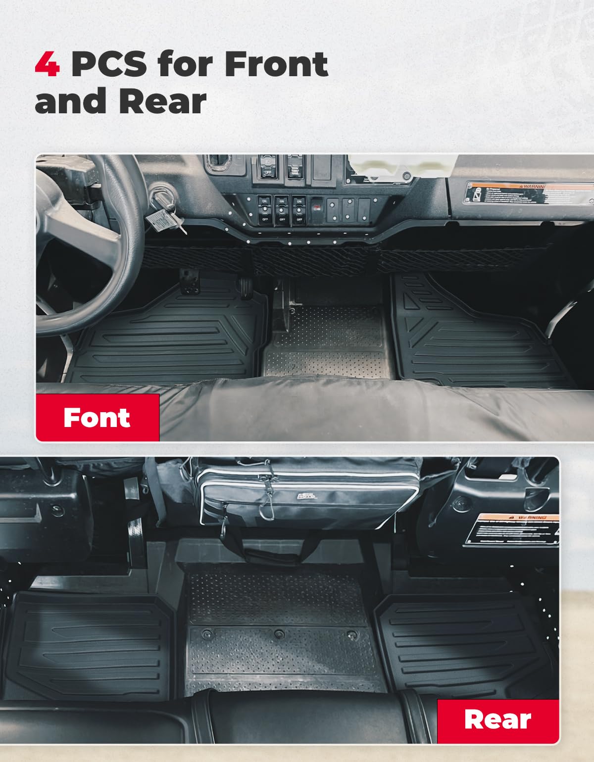 Anti-Slip Floor Mats for Pioneer 1000-6 2023 (4 Pcs)
