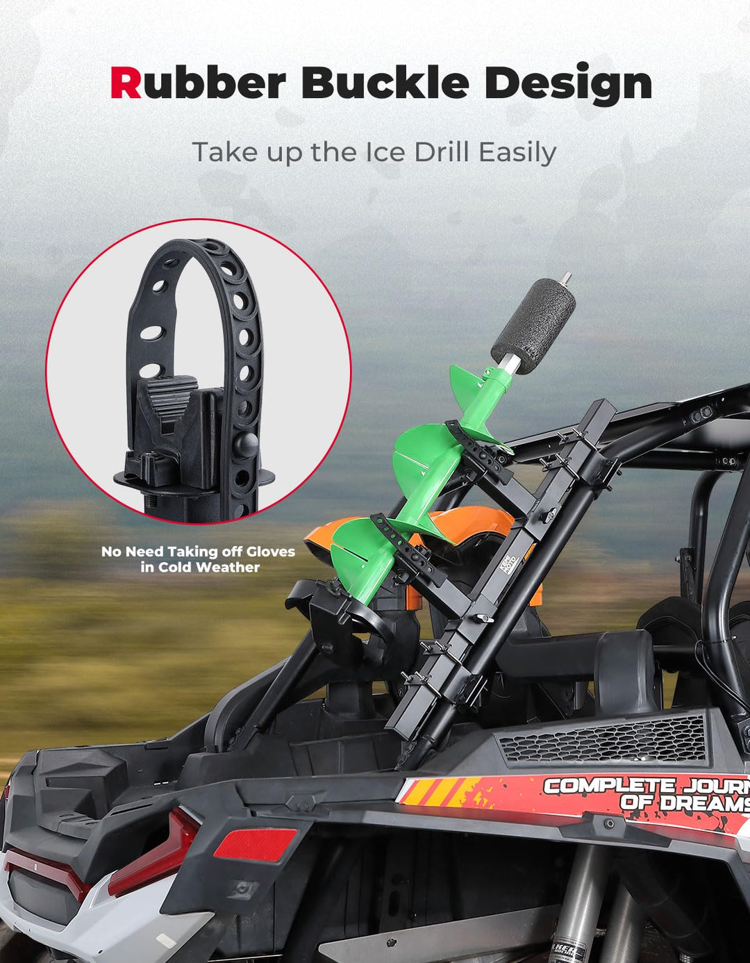 UTV Ice Auger Holder for 1.65''-2'' Roll Bar