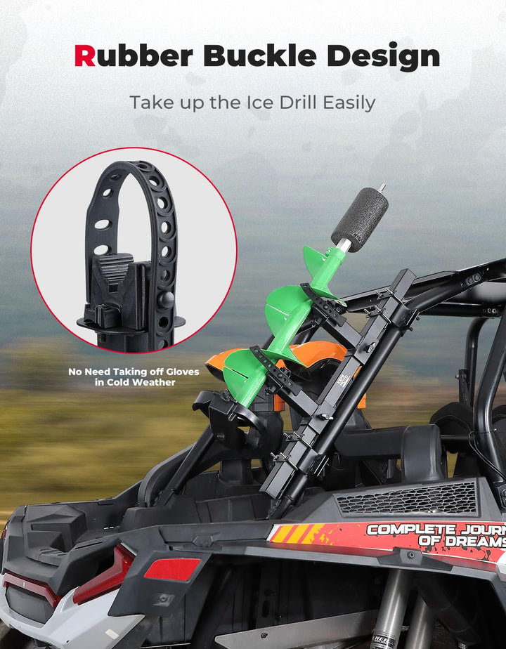 UTV Ice Auger Holder for 1.65''-2'' Roll Bar