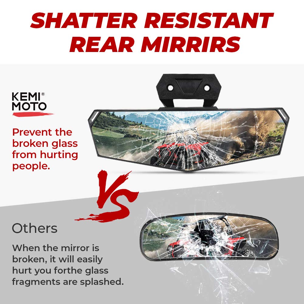 Center Rear View Mirror for Polaris RZR PRO XP / 4, Turbo R /4, RZR XP 1000 - Kemimoto